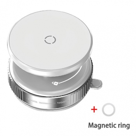 SUPPORT MAGNETIQUE K007 WHITE AVEC VENTOUSE COMPATIBLE MAGSAFE ROTATION 360° ALUMINIUM