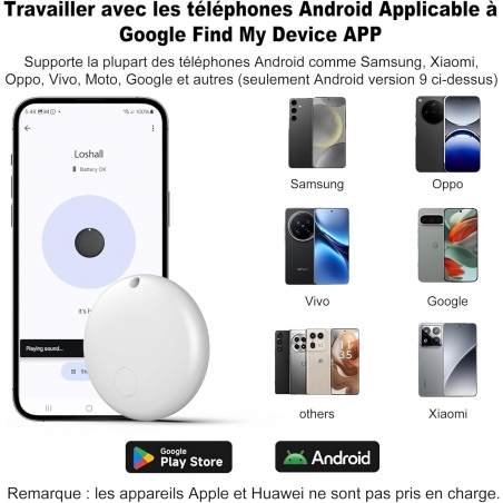 TRACKER SMART FINDER BLANC COMPATIBLE APPLE& ANDROID