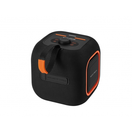ENCEINTE BLUETOOTH PORTABLE AVEC ECLAIRAGE LED RGB NOIR/ORANGE