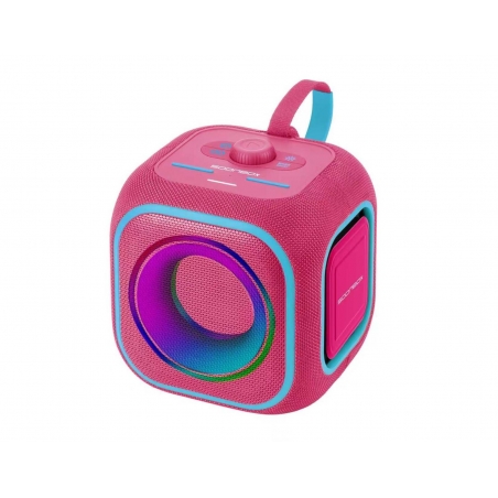 ENCEINTE BLUETOOTH PORTABLE AVEC ECLAIRAGE LED RGB ROUGE