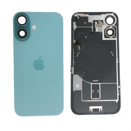 Vitre Arrière iPhone 16 Vert avec Lens, MagSafe, Flash et Micro - Qualité Premium