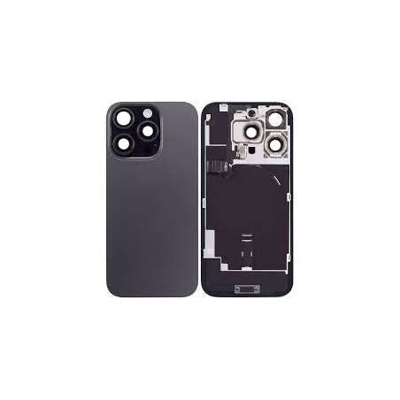 VITRE ARRIERE IPHONE 16 PRO  NOIR + LENS + MAGSAFE + NAPPE FLASH ET MICRO