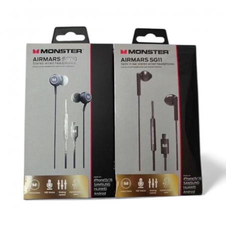Écouteurs Filaire Monster Airmars SG10 USB-C avec Microphone , Samsung et Android