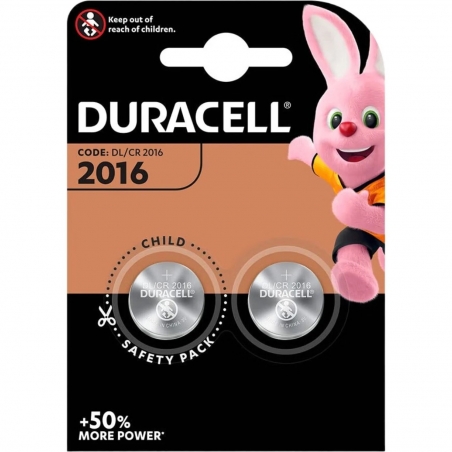 DURACELL 2016 Piles Boutons au lithium 3V (lot de 2)