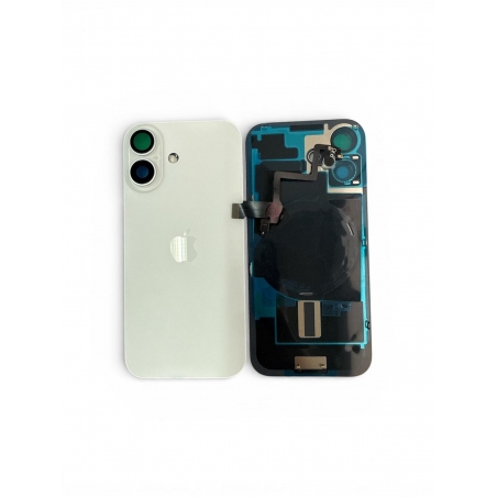 VITRE ARRIERE IPHONE 17 BLANC + LENS + MAGSAFE + NAPPE FLASH ET MICRO