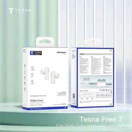 Écouteurs Bluetooth TESNA Free7 Vert - ANC, Bluetooth 5.4 et Autonomie Longue Durée