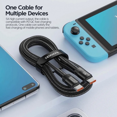 Câble de charge rapide Toocki USB-C vers USB-C 240W