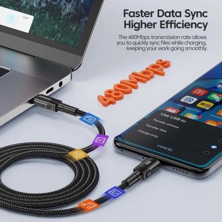 Câble de charge rapide Toocki USB-C vers USB-C 240W