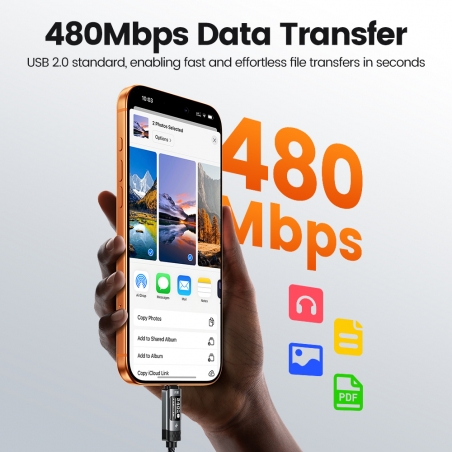 Câble USB Type-C  Toocki Transparent 100W Chargement Rapide avec Affichage LED