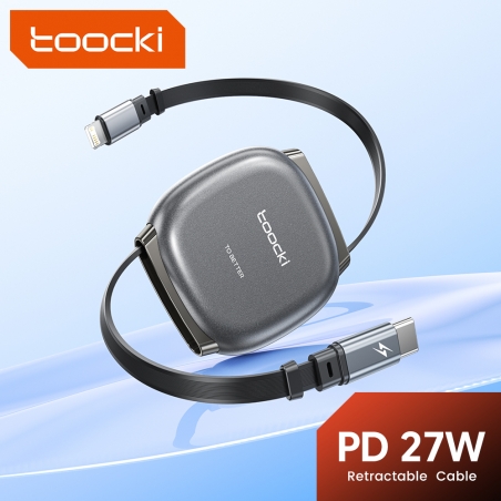 Toocki Câble rétractable charge rapide27W type-C to Lightning