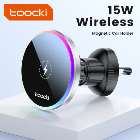 Toocki support de téléphone de voiture RGB magnétique 15 w