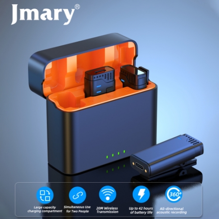 Microphone Sans Fil JMARY MW-16 USB-C to Lightning avec Réduction du Bruit