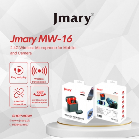 Microphone Sans Fil JMARY MW-16 USB-C to Lightning avec Réduction du Bruit