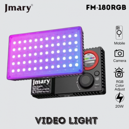 JMARY FM-180 RGB - Lampe LED Professionnelle pour Créateurs de Contenu