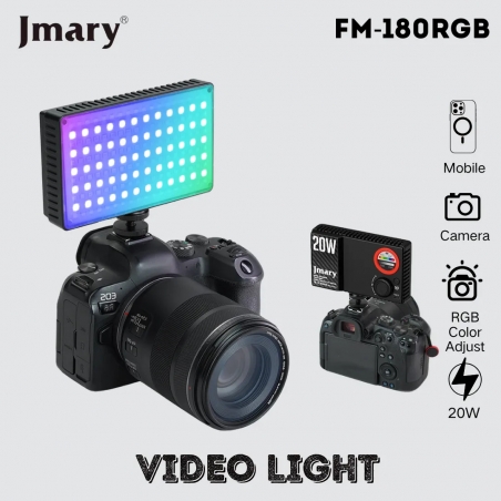 JMARY FM-180 RGB - Lampe LED Professionnelle pour Créateurs de Contenu
