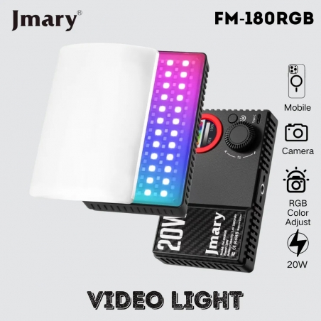 JMARY FM-180 RGB - Lampe LED Professionnelle pour Créateurs de Contenu
