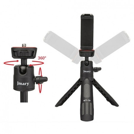 Trépied Smartphone JMARY MT-19 - Support Téléphone Compact pour TikTok, Vlog et Streaming