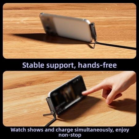 Câble USB-C Charge Rapide 240W avec Connecteur Latéral et Support Téléphone