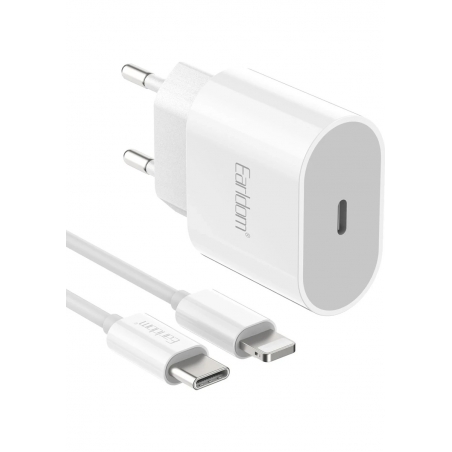ADAPTATEUR 20W + CABLE USB-C VERS USB-C EALDOM EU42C-C