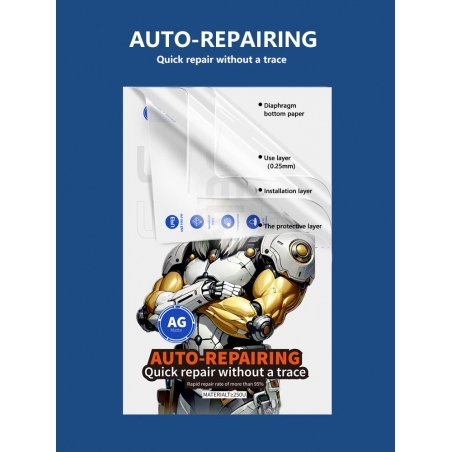 FILM HYDROGEL AUTO REPAIRING WOTAER POUR MACHINE ILLIMITEE (50PCS)